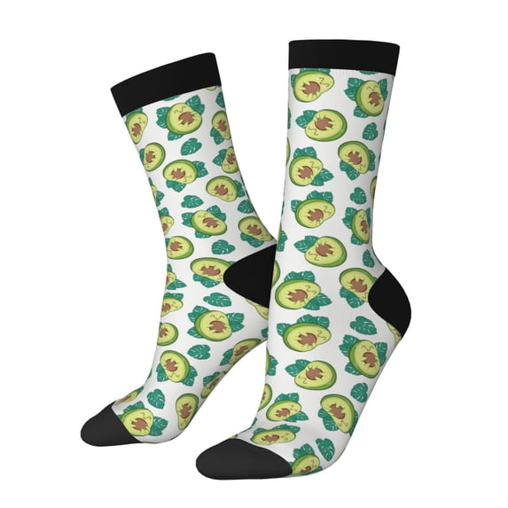 Logiee Avocado Sleeping Print Adult Socks for Men & Women,Calf Socks, Ankle Socks,Boots Socks,Breathable Casual Sock,Unisex Crew Socks