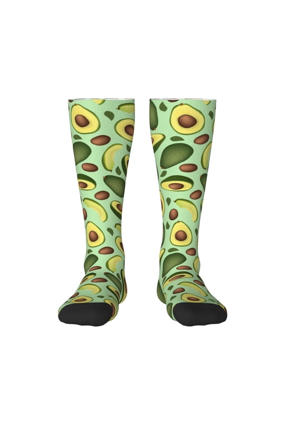 Avocado With Seeds Print Gift Stocking Stuffers,Adult Stockings,Novelty Socks,Funny Socks Birthday Running Walking Sleeping