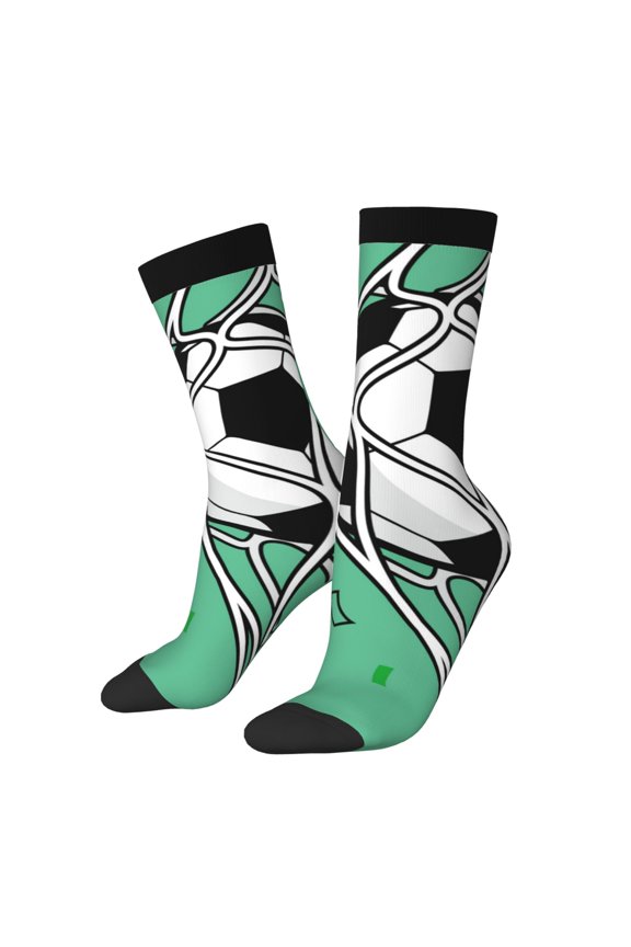 BALL INSIDE THE NET GOAL Print Adult Socks for Men & Women,Calf Socks, Ankle Socks,Boots Socks,Breathable Casual Sock,Unisex Crew Socks