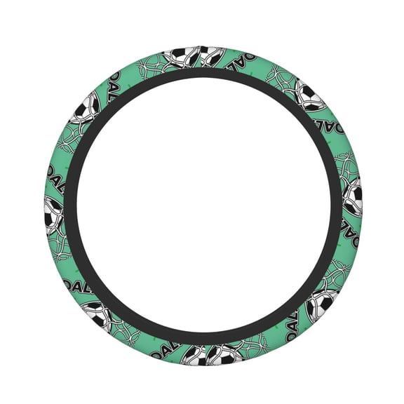 Logiee BALL INSIDE THE NET GOAL Print Breathable Elastic Steering Wheel Cover, Non-Slip Stretch Steering Wheel Protector,Universal 15 Inch Fit Auto, Suvs, Truck