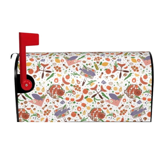 Logiee BBQ Party1 Print Post Letter Box Wrap Decor, Mailbox Cover Suitable for Standard Mailbox and Large Size Mailbox,Outdoor Yard Decoration-21x18 in