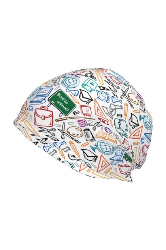 Back To School Print Unisex Knit Beanie for Men Women Winter Hat,Beanies Skull Caps