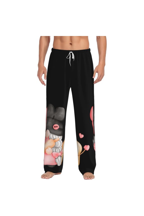 Baker Gnome Print Pajama Pants for Men,Men’s Pajama Bottoms,Mens PJ Pants with Pockets & Button Fly-X-Large