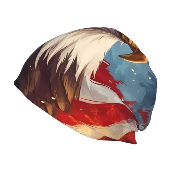 Logiee Bald Eagle Pilot Print Unisex Knit Beanie for Men Women Winter Hat,Beanies Skull Caps