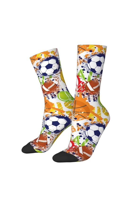 Balls Print Adult Socks for Men & Women,Calf Socks, Ankle Socks,Boots Socks,Breathable Casual Sock,Unisex Crew Socks