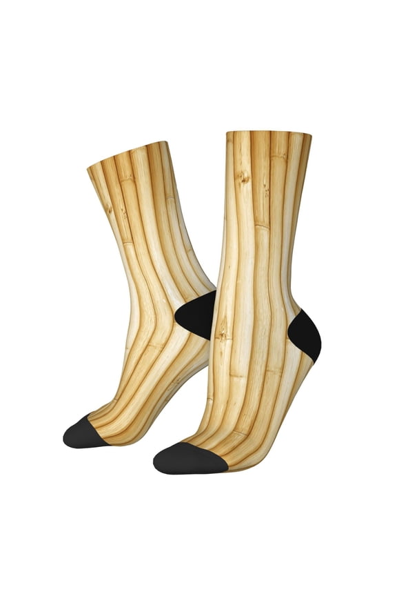 Bamboo Wall Print Adult Socks for Men & Women,Calf Socks, Ankle Socks,Boots Socks,Breathable Casual Sock,Unisex Crew Socks