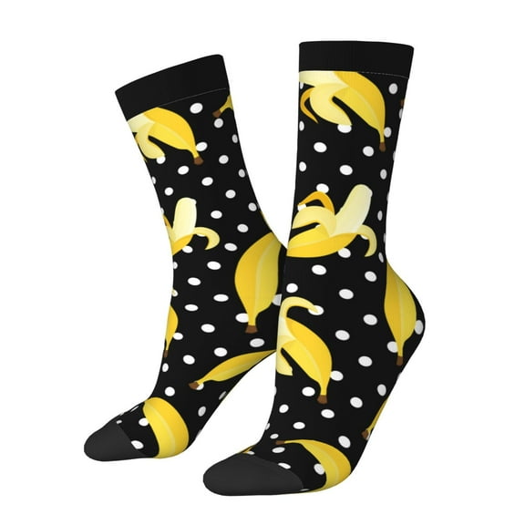 Logiee Banana Print Adult Socks for Men & Women,Calf Socks, Ankle Socks,Boots Socks,Breathable Casual Sock,Unisex Crew Socks
