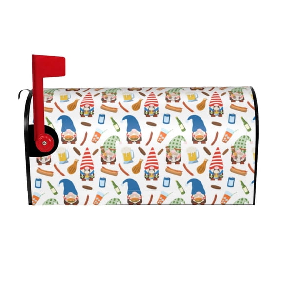 Logiee Barbecue Gnomes Print Post Letter Box Wrap Decor, Mailbox Cover Suitable for Standard Mailbox and Large Size Mailbox,Outdoor Yard Decoration-21x18 in