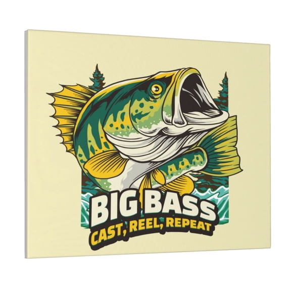 Logiee Bass Fish and Water Print Canvas Wall Art ,Art Poster,Canvas Decorative Picture,Decor Wall Pictures for Living Room Bedroom Bathroom,Ready to Hang