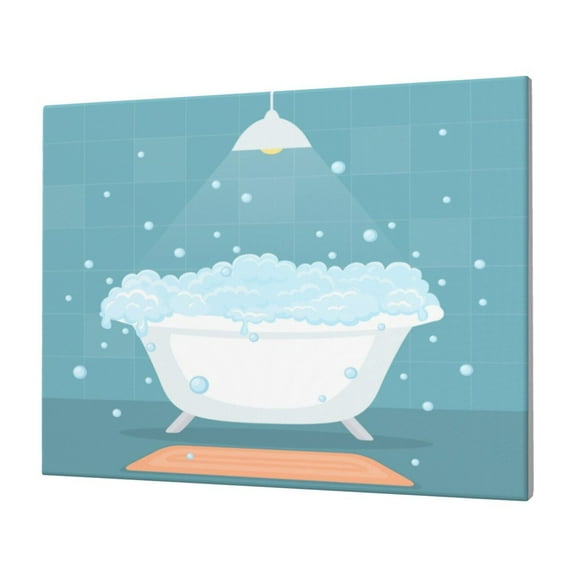 Logiee Bathtub with Soap Bubbles Print Canvas Wall Art,Canvas Picture Prints with Frame, Wall Art Decorative,Canvas Decorative,Suitable for Living Room Bedroom Office Room 30x40
