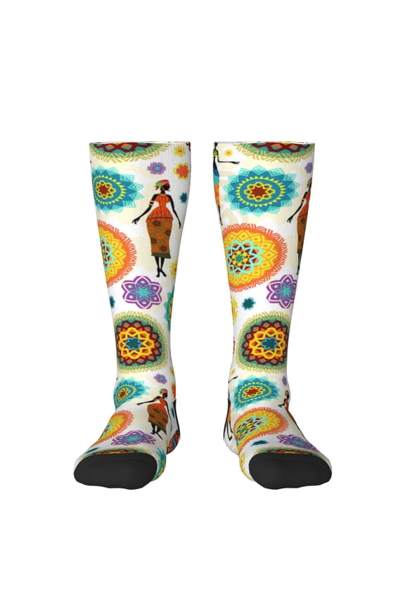 Beautiful African Womens Print Gift Stocking Stuffers,Adult Stockings,Novelty Socks,Funny Socks Birthday Running Walking Sleeping
