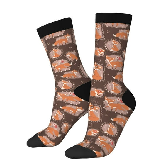Logiee Beautiful Fox Print Adult Socks for Men & Women,Calf Socks, Ankle Socks,Boots Socks,Breathable Casual Sock,Unisex Crew Socks