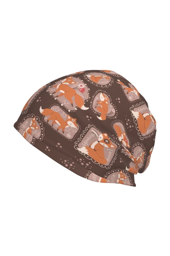 Beautiful Fox Print Unisex Knit Beanie for Men Women Winter Hat,Beanies Skull Caps