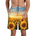 thumbnail image 1 of Logiee Beautiful Golden Sunflower Field Print Mens Swim Trunks Quick Dry Board Shorts,Breathable Hawaii Beach Shorts Swimwear Bathing Suits-Small, 1 of 6