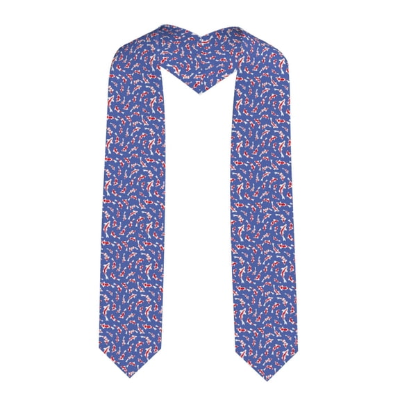 Logiee Beautiful Koi Fish Print Unisex Adult Graduation Stole Shawl 72" Long for Academic Commencements Shawl-Sharp Corner