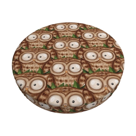 Logiee Beautiful Owl Print Stool Covers Round,Bar Stool Covers,Watedrproof Stool Slipcover with Elastic,Stool Cushion,Round Bar Stool Seat Covers for Bar Round Chair-12 inch