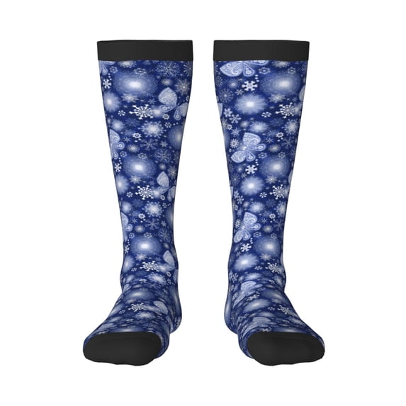 Logiee Beautiful Snowflake Butterfly Print Gift Stocking Stuffers,Adult Stockings,Novelty Socks,Funny Socks Birthday Running Walking Sleeping