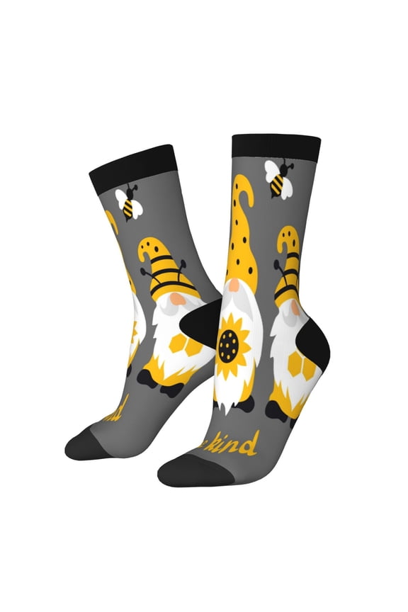 Bee Kind Print Adult Socks for Men & Women,Calf Socks, Ankle Socks,Boots Socks,Breathable Casual Sock,Unisex Crew Socks