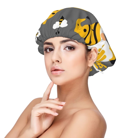 Logiee Bee Kind Print Silk Bonnet Satin Bonnet for Sleeping Women and Men,Double Layer Hair Bonnet for Curly Braids Hair