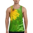 thumbnail image 1 of Logiee Bees Pollinates A Yellow Dandelion Print Men's Workout Tank Top,Quick Dry Workout Tank Top,Gym Muscle Tee,Fitness Bodybuilding Sleeveless T Shirt-Medium, 1 of 7