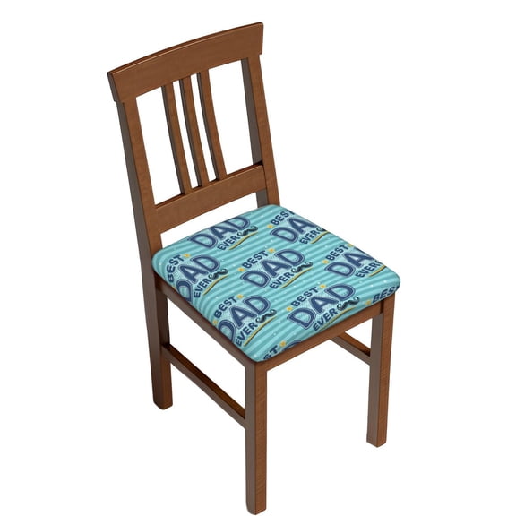 Logiee Best Dad Ever Print Square Chair Seat Covers, Stretch Chair Seat Covers,Seat Chair Slipcover, Non-Slip Chair Slipcover,Furniture Protector for Indoor and Outdoor-Four Pieces