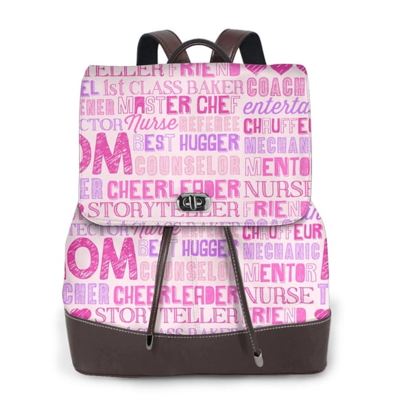 Logiee Best Mom ever Print Backpack Purse for Women,Fashion Leather Backpack Purse,Women's Leather Backpack for Work College Travel