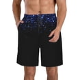 thumbnail image 1 of Logiee Black Blue Glitter Sparkles Print Mens Swim Trunks Quick Dry Board Shorts,Breathable Hawaii Beach Shorts Swimwear Bathing Suits-Large, 1 of 6