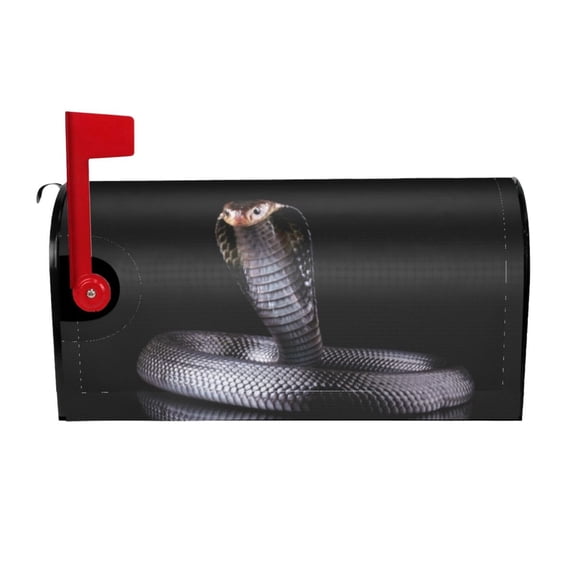 Logiee Black Cobra Snake Print Post Letter Box Wrap Decor, Mailbox Cover Suitable for Standard Mailbox and Large Size Mailbox,Outdoor Yard Decoration-25.5x21 in