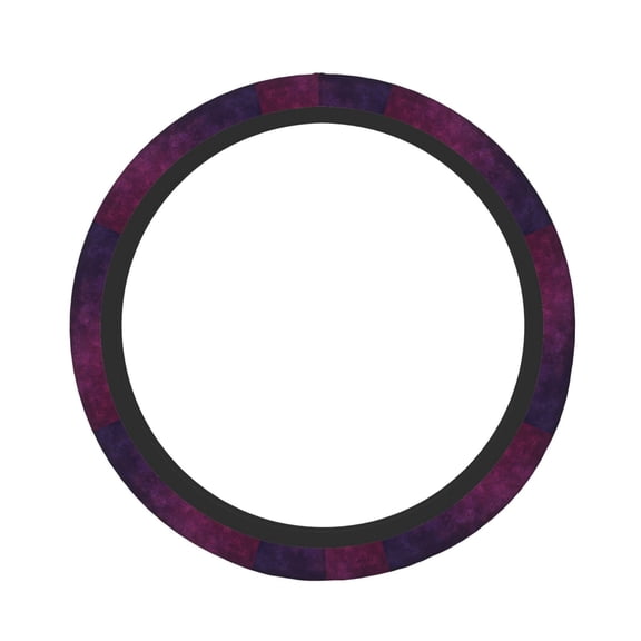 Logiee Black Dark Blue Purple Print Breathable Elastic Steering Wheel Cover, Non-Slip Stretch Steering Wheel Protector,Universal 15 Inch Fit Auto, Suvs, Truck