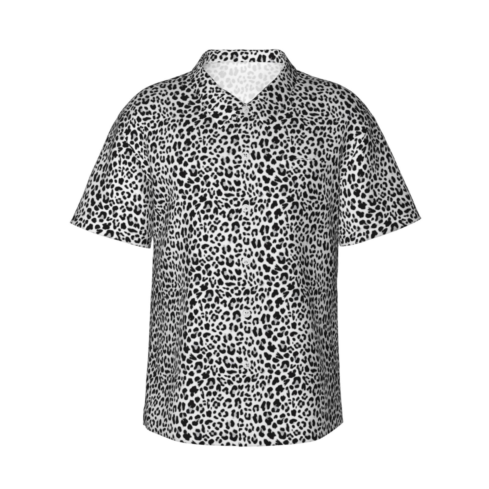 Men's Shirt Set Summer Hawaiian Shirt Leopard Zebra Turndown Black 3D Print