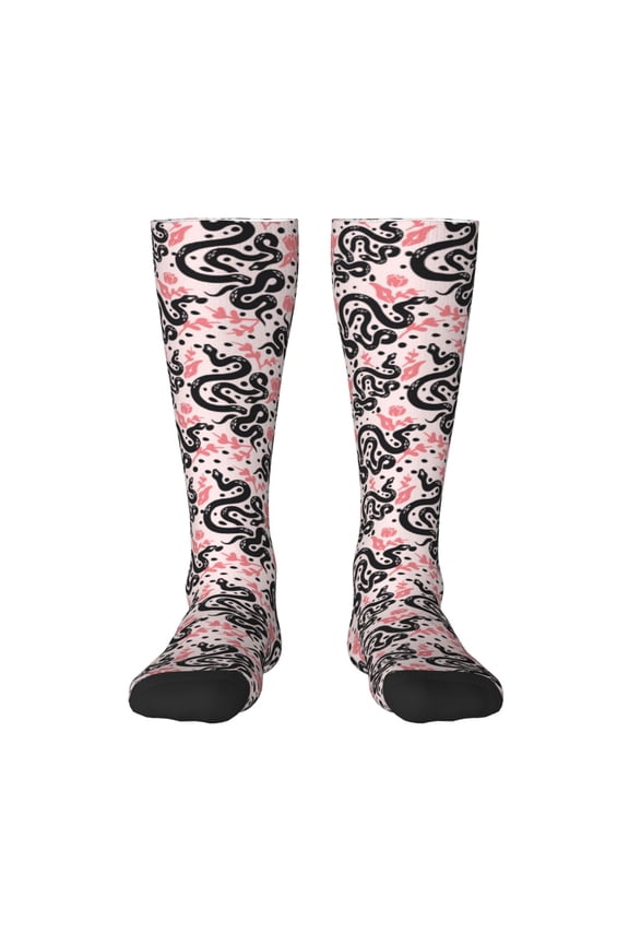 Black Snake Print Gift Stocking Stuffers,Adult Stockings,Novelty Socks,Funny Socks Birthday Running Walking Sleeping