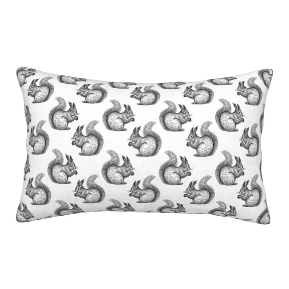 Logiee Black Squirrel Print Pillow Case,Throw Pillow Covers, Double Sided Plush Cushion Cover for Couch Sofa Bed, Only Pillowcase-14"x20"