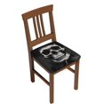 thumbnail image 1 of Logiee Black White Hat Skull Print Square Chair Seat Covers, Stretch Chair Seat Covers,Seat Chair Slipcover, Non-Slip Chair Slipcover,Furniture Protector for Indoor and Outdoor-Six Piece, 1 of 7