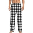 thumbnail image 1 of Logiee Black White Plaid Print Pajama Pants for Men,Men’s Pajama Bottoms,Mens PJ Pants with Pockets & Button Fly-Large, 1 of 6