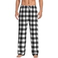thumbnail image 1 of Logiee Black White Plaid Print Pajama Pants for Men,Men’s Pajama Bottoms,Mens PJ Pants with Pockets & Button Fly-Small, 1 of 6