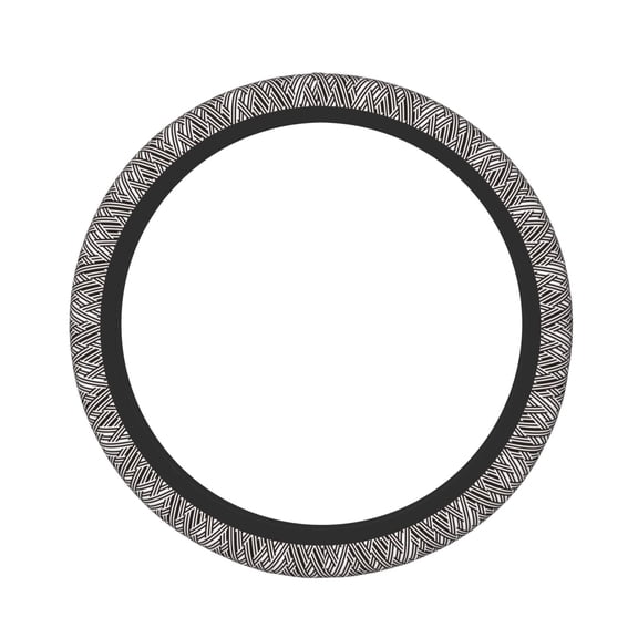 Logiee Black White Stripes Print Breathable Elastic Steering Wheel Cover, Non-Slip Stretch Steering Wheel Protector,Universal 15 Inch Fit Auto, Suvs, Truck