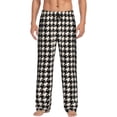thumbnail image 1 of Logiee Black and white houndstooth Print Pajama Pants for Men,Men’s Pajama Bottoms,Mens PJ Pants with Pockets & Button Fly-Medium, 1 of 6