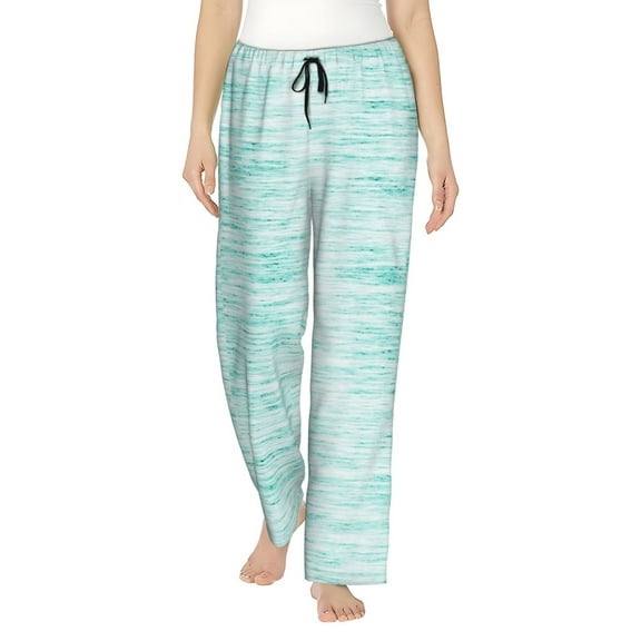 Logiee Blue Bright Print Women Pajama Pants,Comfy Pj Bottom with Pockets & Drawstring,Stretch Casual Sleepwear-X-Large