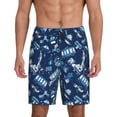 thumbnail image 1 of Logiee Blue Bus Print Men's Pajama Shorts with Drawstring & Pockets,Sleep Shorts for Men,Sleepwear Bottoms,Elastic Waistband Loungewear-4X-Large, 1 of 6