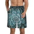 thumbnail image 1 of Logiee Blue Color Cactus Print Mens Swim Trunks Quick Dry Board Shorts,Breathable Hawaii Beach Shorts Swimwear Bathing Suits-X-Large, 1 of 6