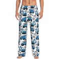 thumbnail image 1 of Logiee Blue Excavator Print Pajama Pants for Men,Men’s Pajama Bottoms,Mens PJ Pants with Pockets & Button Fly-Medium, 1 of 6