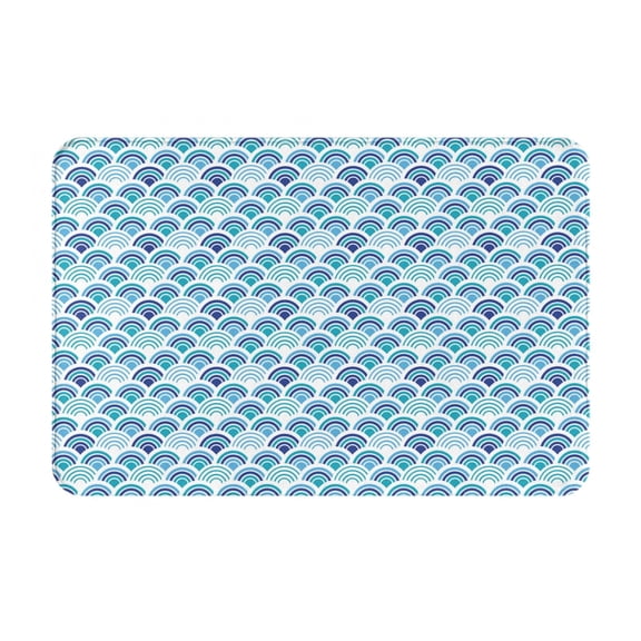 Logiee Blue Fish Scale Texture Print Welcome Mats for Entryway,Door Mat for Front Door,Entry Mat,Doormat for Garden, Garage, Patio, Home, Porch Decor