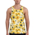 thumbnail image 1 of Logiee Blue Floral Sunflower Print Men's Workout Tank Top,Quick Dry Workout Tank Top,Gym Muscle Tee,Fitness Bodybuilding Sleeveless T Shirt-XX-Large, 1 of 7