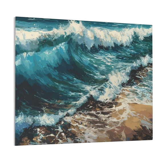 Logiee Blue Ocean Waves Print Canvas Wall Art ,Art Poster,Canvas Decorative Picture,Decor Wall Pictures for Living Room Bedroom Bathroom,Ready to Hang