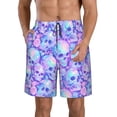 thumbnail image 1 of Logiee Blue Skull Daisy Print Mens Swim Trunks Quick Dry Board Shorts,Breathable Hawaii Beach Shorts Swimwear Bathing Suits-Small, 1 of 6