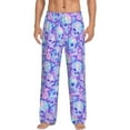 thumbnail image 1 of Logiee Blue Skull Daisy Print Pajama Pants for Men,Men’s Pajama Bottoms,Mens PJ Pants with Pockets & Button Fly-Large, 1 of 6