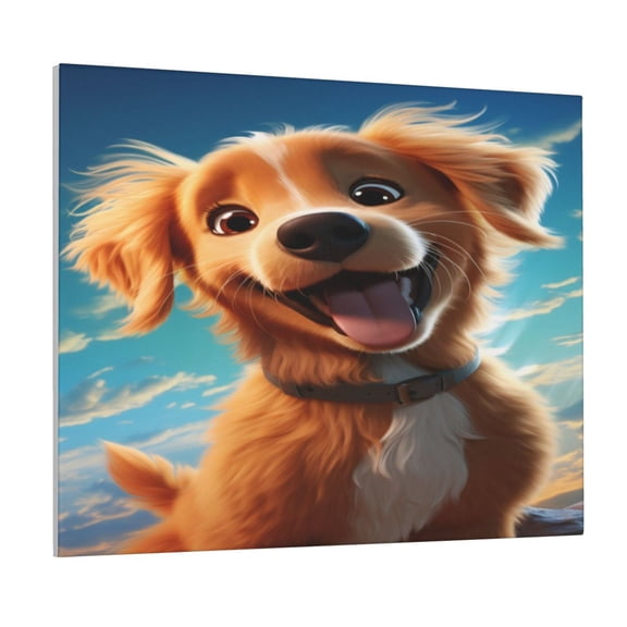 Logiee Blue Sky Cute Dog Print Canvas Wall Art ,Art Poster,Canvas Decorative Picture,Decor Wall Pictures for Living Room Bedroom Bathroom,Ready to Hang