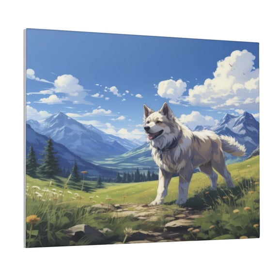 Logiee Blue Sky Dog Print Canvas Wall Art ,Art Poster,Canvas Decorative Picture,Decor Wall Pictures for Living Room Bedroom Bathroom,Ready to Hang
