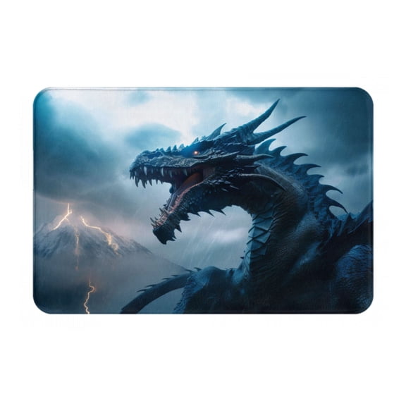 Logiee Blue Thunder Storm Dragon Print Welcome Mats for Entryway,Door Mat for Front Door,Entry Mat,Doormat for Garden, Garage, Patio, Home, Porch Decor
