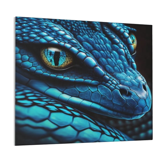 Logiee Blue Viper Snake Closeup Face Print Canvas Wall Art ,Art Poster,Canvas Decorative Picture,Decor Wall Pictures for Living Room Bedroom Bathroom,Ready to Hang